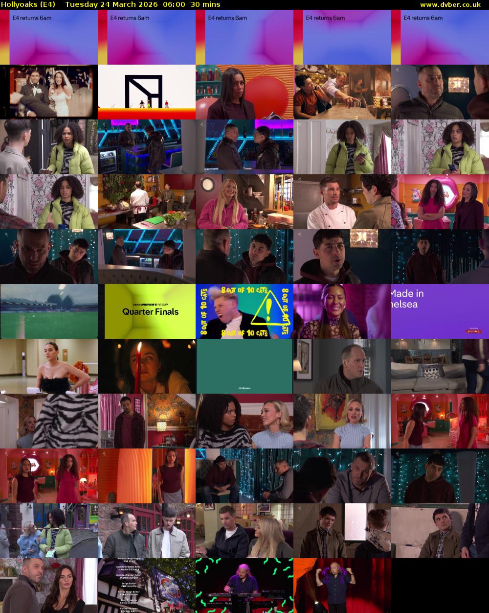 Hollyoaks (E4) Tuesday 24 March 2026 06:00 - 06:30