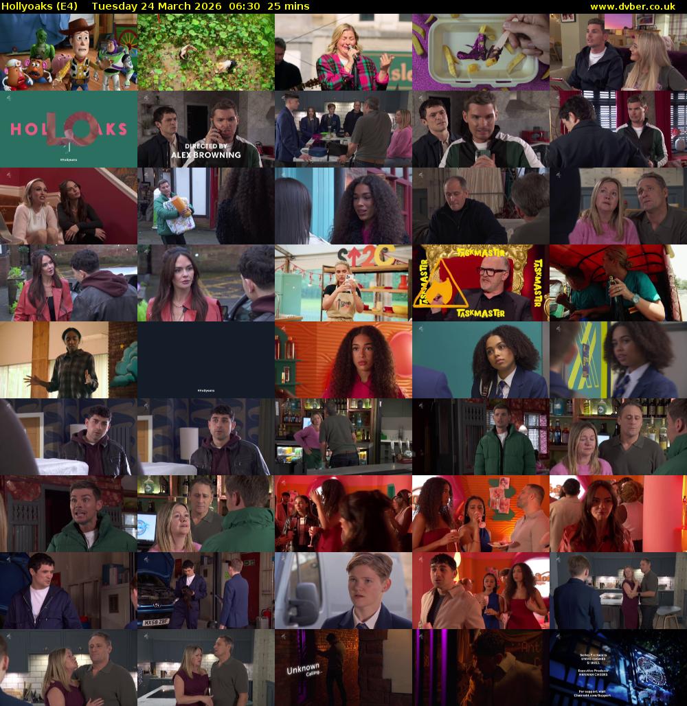Hollyoaks (E4) Tuesday 24 March 2026 06:30 - 06:55