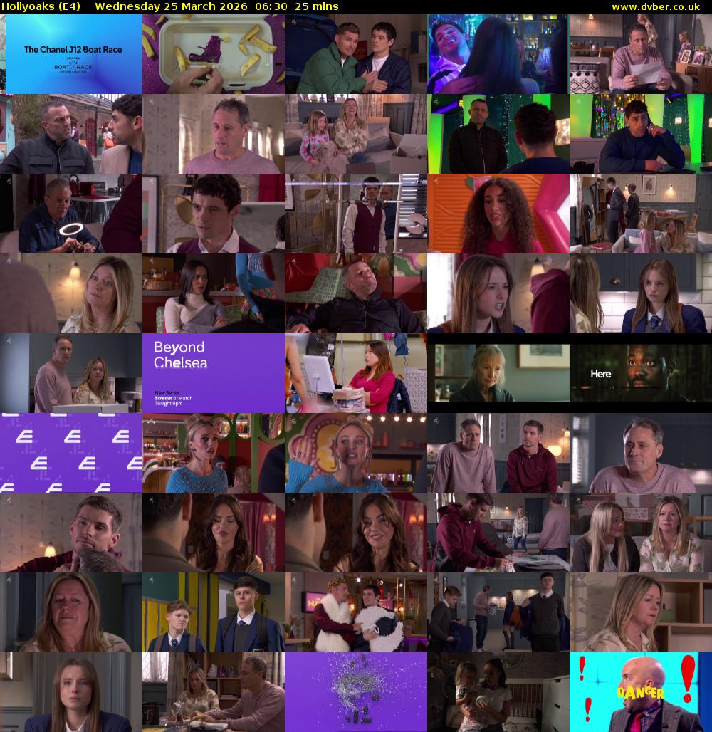 Hollyoaks (E4) Wednesday 25 March 2026 06:30 - 06:55