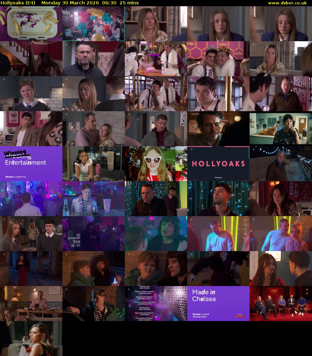 Hollyoaks (E4) Monday 30 March 2026 06:30 - 06:55