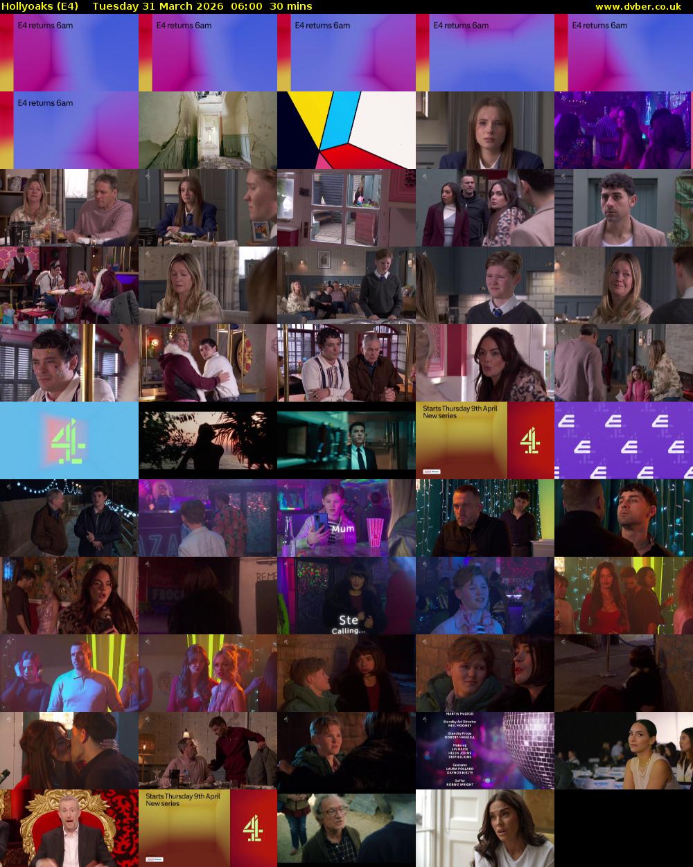 Hollyoaks (E4) Tuesday 31 March 2026 06:00 - 06:30