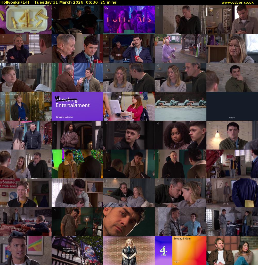 Hollyoaks (E4) Tuesday 31 March 2026 06:30 - 06:55