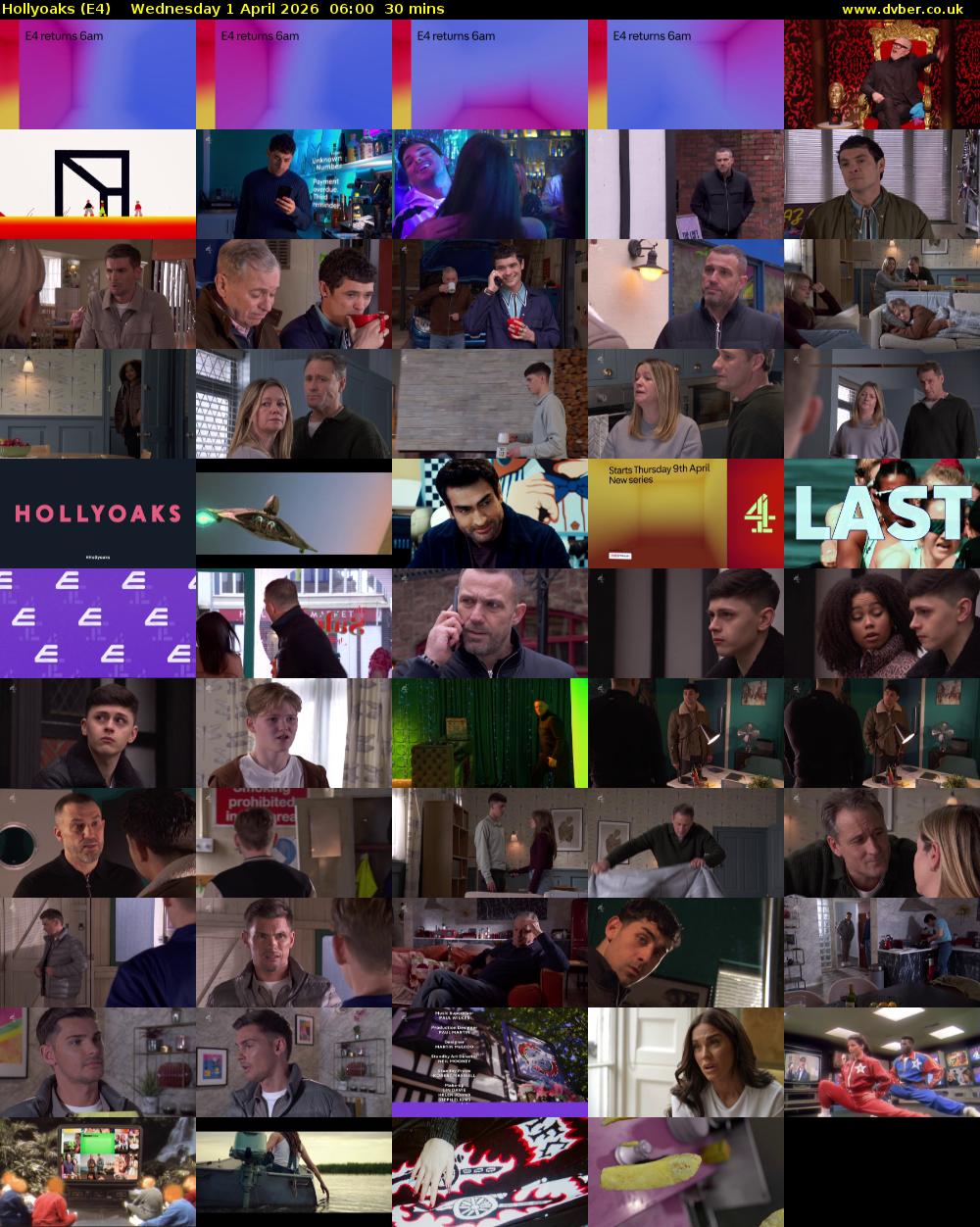Hollyoaks (E4) Wednesday 1 April 2026 06:00 - 06:30