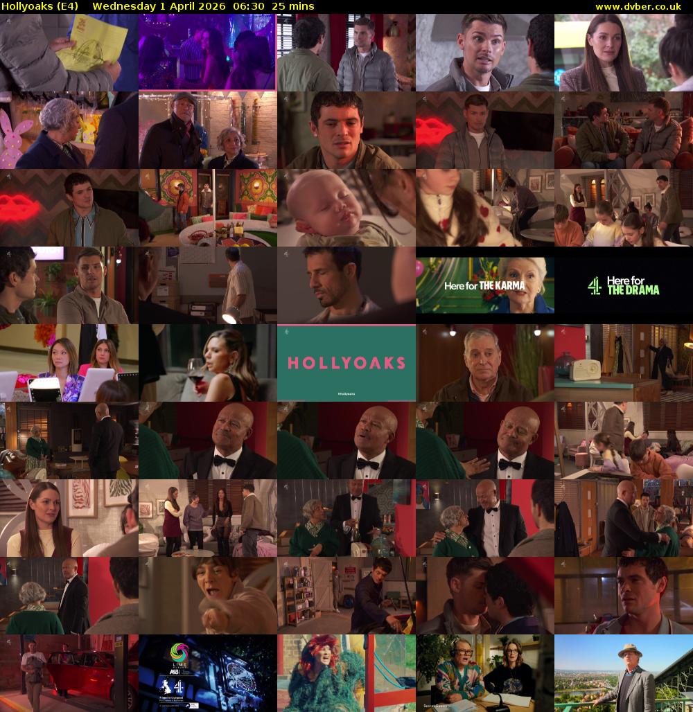 Hollyoaks (E4) Wednesday 1 April 2026 06:30 - 06:55