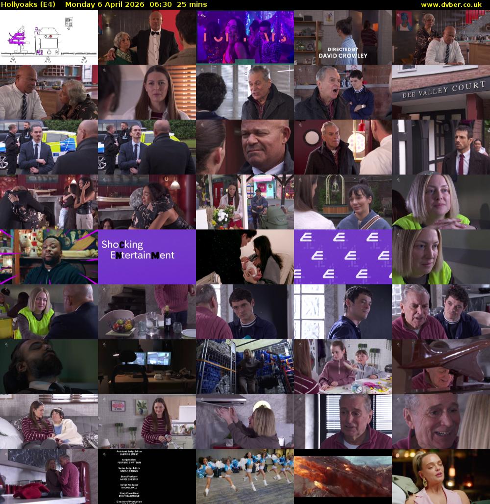Hollyoaks (E4) Monday 6 April 2026 06:30 - 06:55