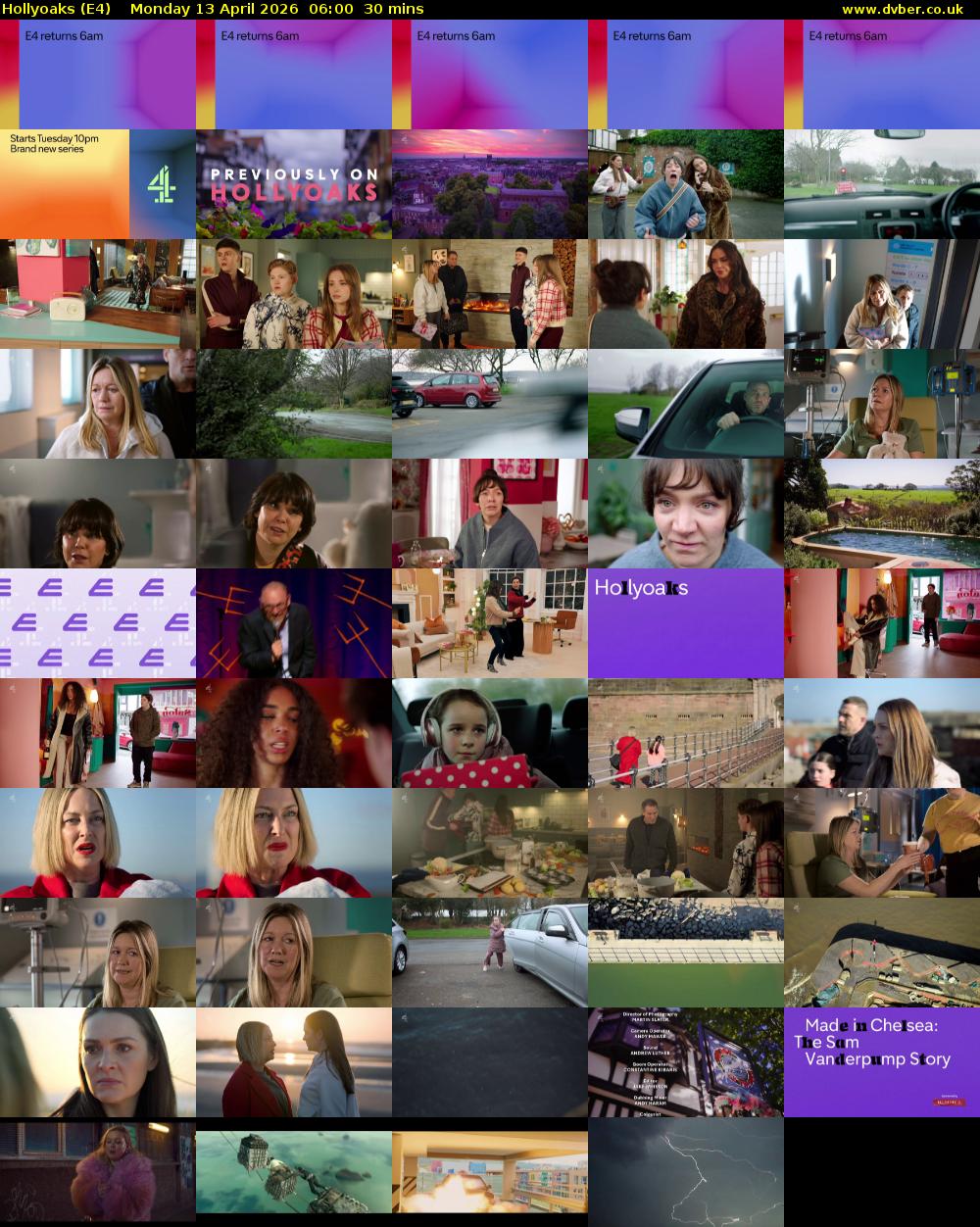Hollyoaks (E4) Monday 13 April 2026 06:00 - 06:30
