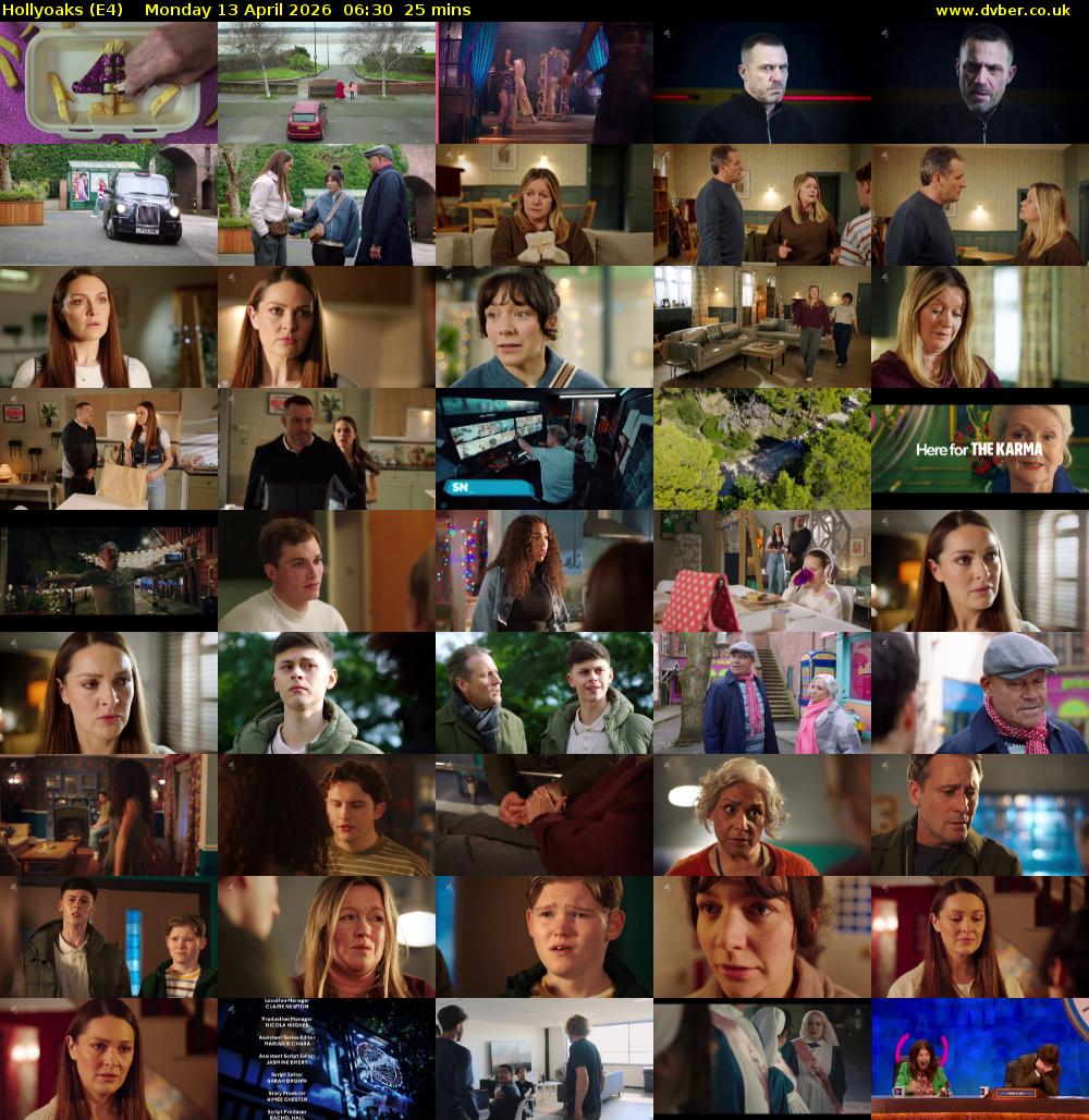 Hollyoaks (E4) Monday 13 April 2026 06:30 - 06:55