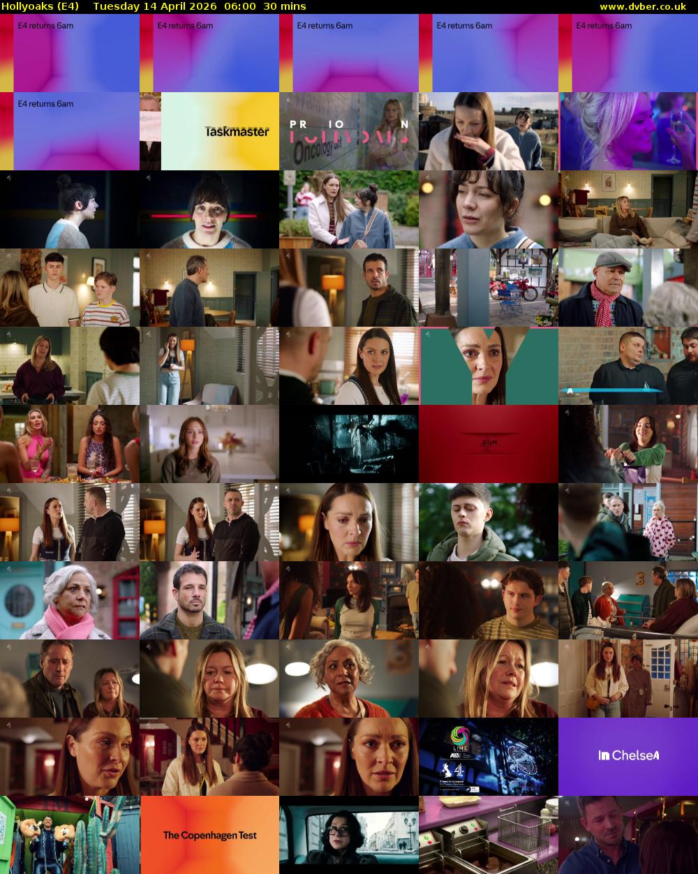 Hollyoaks (E4) Tuesday 14 April 2026 06:00 - 06:30