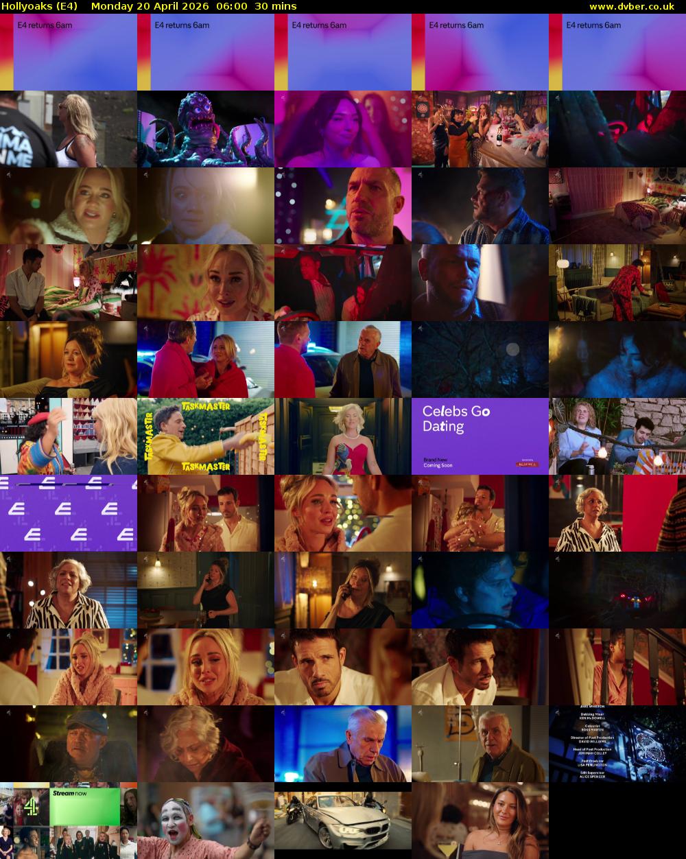 Hollyoaks (E4) Monday 20 April 2026 06:00 - 06:30