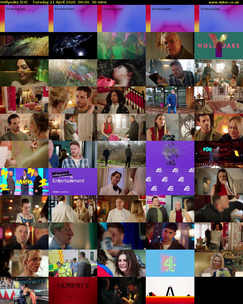 Hollyoaks (E4) Tuesday 21 April 2026 06:00 - 06:30