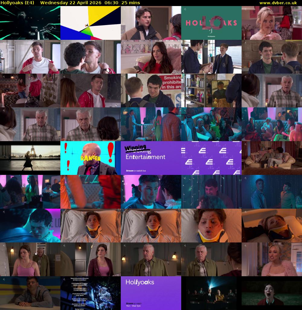 Hollyoaks (E4) Wednesday 22 April 2026 06:30 - 06:55