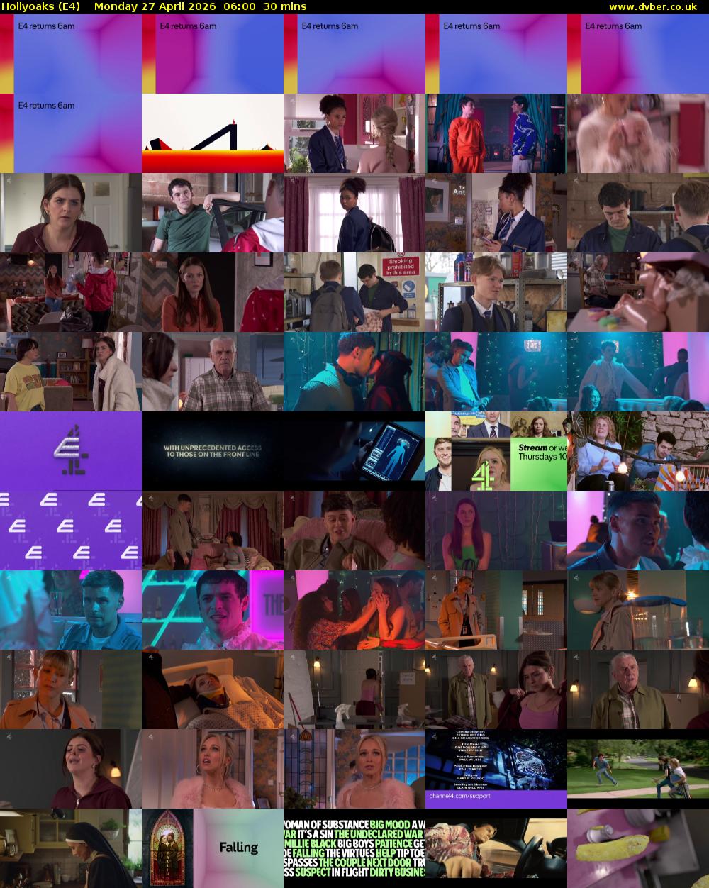 Hollyoaks (E4) Monday 27 April 2026 06:00 - 06:30