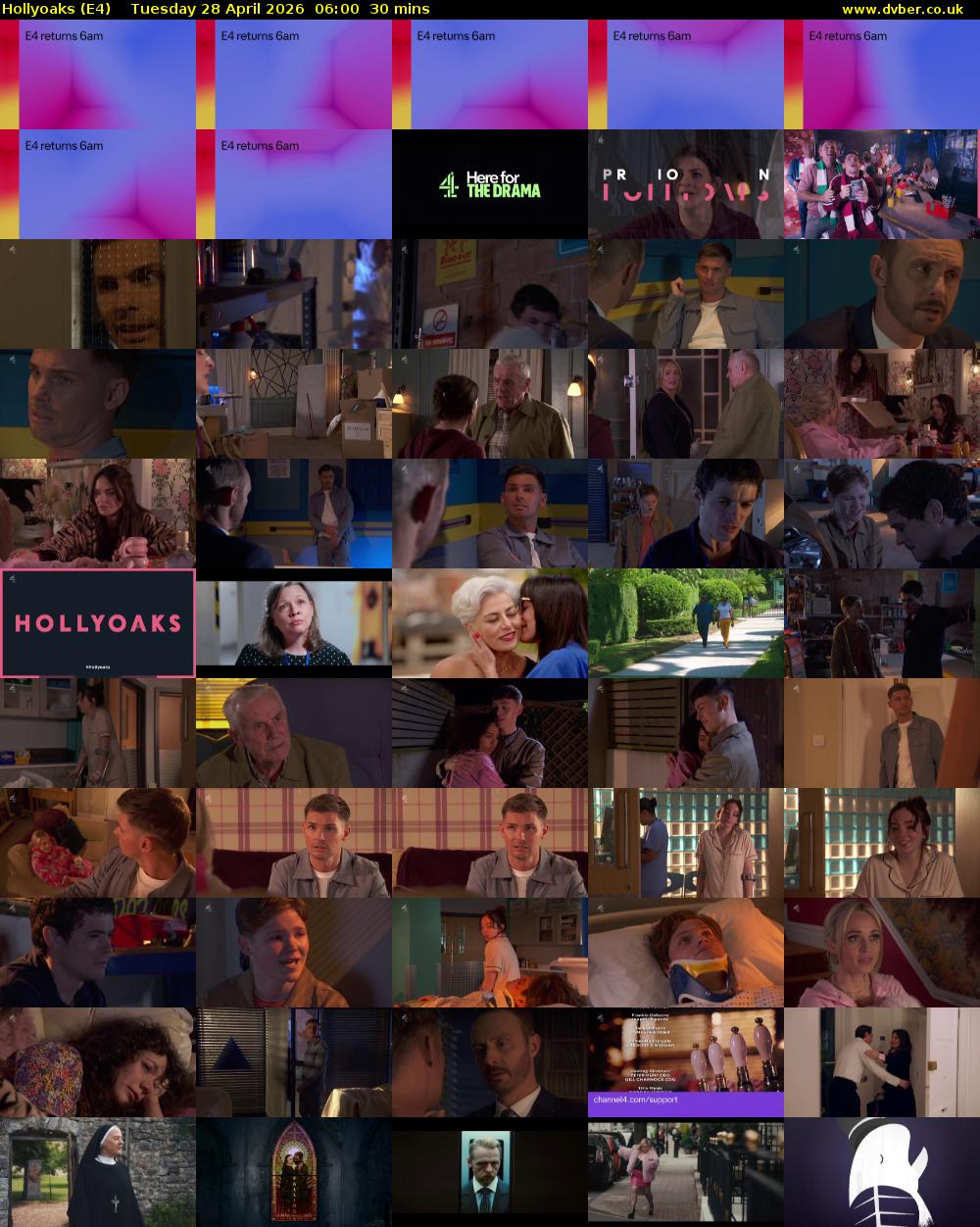 Hollyoaks (E4) Tuesday 28 April 2026 06:00 - 06:30