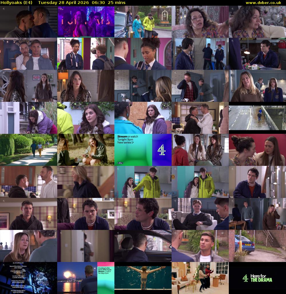 Hollyoaks (E4) Tuesday 28 April 2026 06:30 - 06:55
