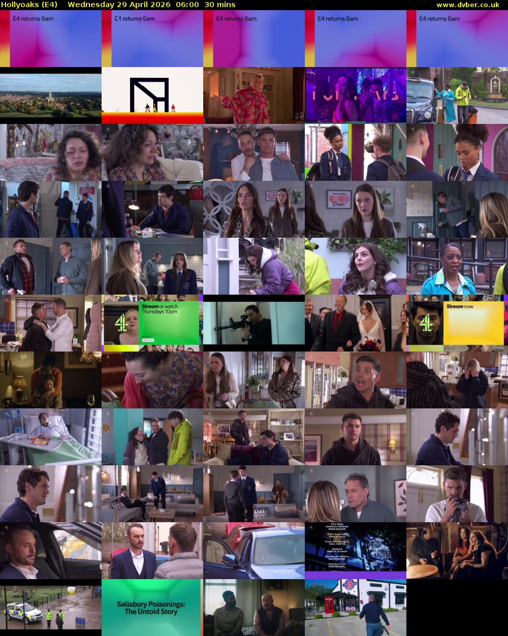 Hollyoaks (E4) Wednesday 29 April 2026 06:00 - 06:30