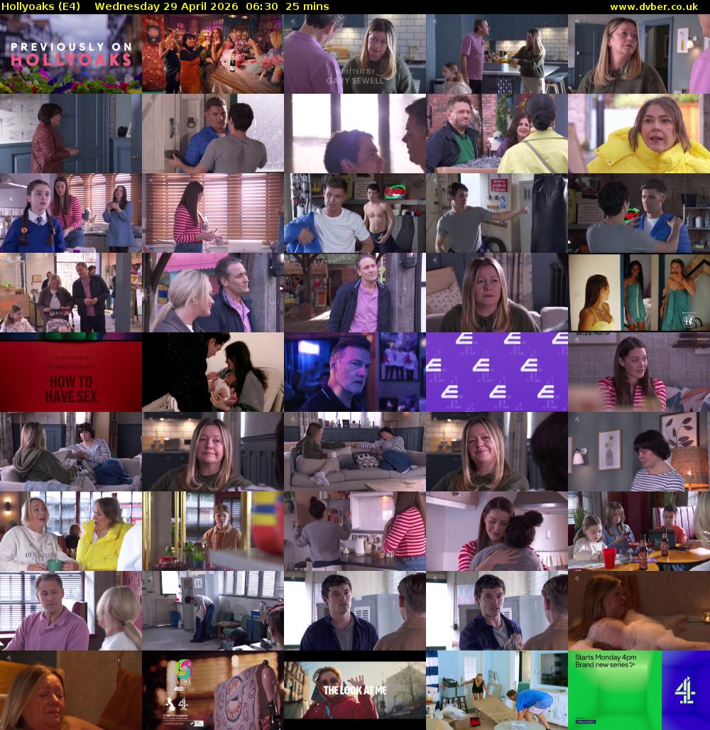 Hollyoaks (E4) Wednesday 29 April 2026 06:30 - 06:55