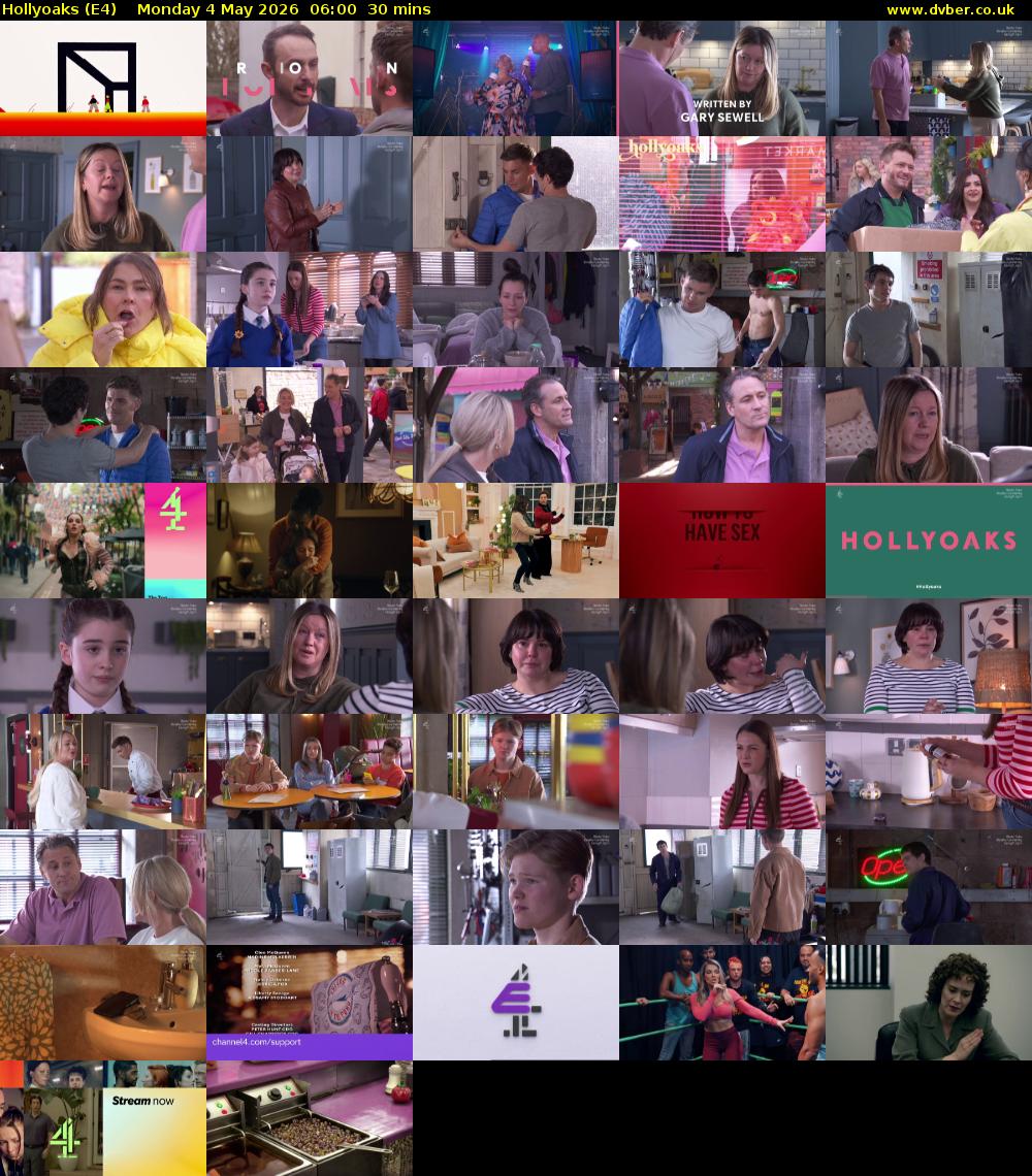 Hollyoaks (E4) Monday 4 May 2026 06:00 - 06:30