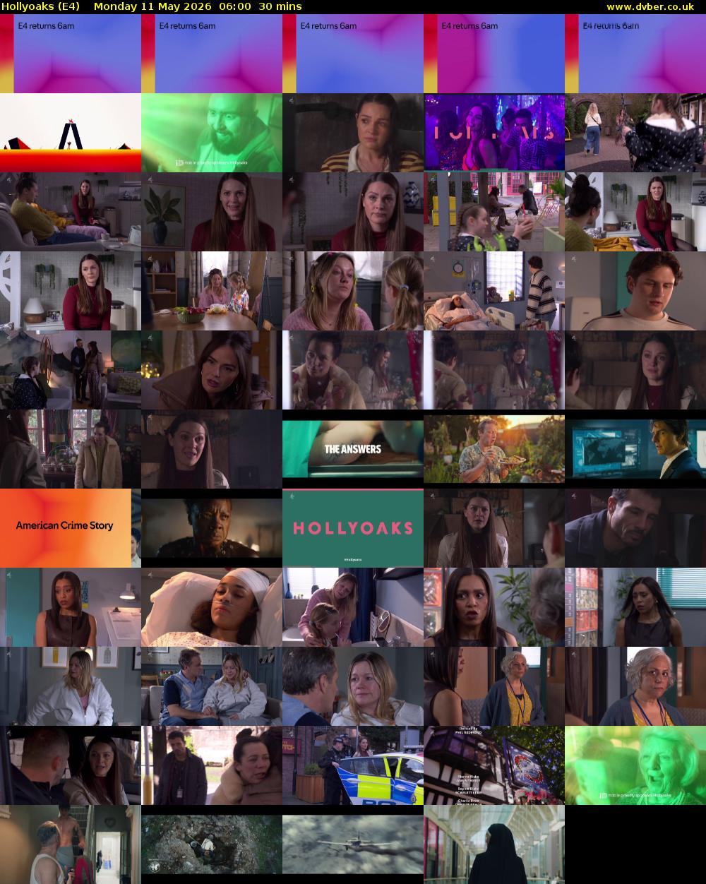 Hollyoaks (E4) Monday 11 May 2026 06:00 - 06:30