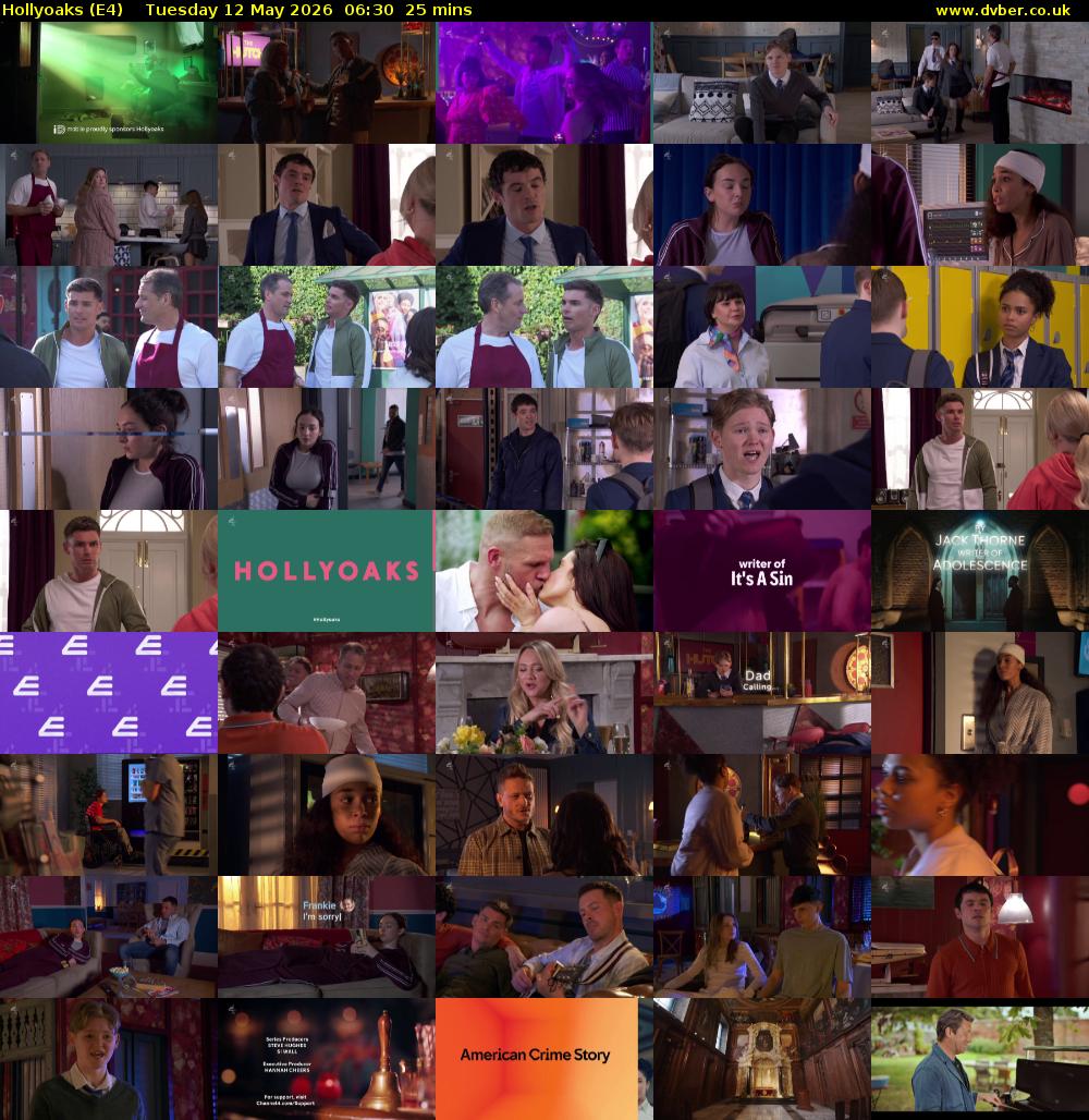 Hollyoaks (E4) Tuesday 12 May 2026 06:30 - 06:55