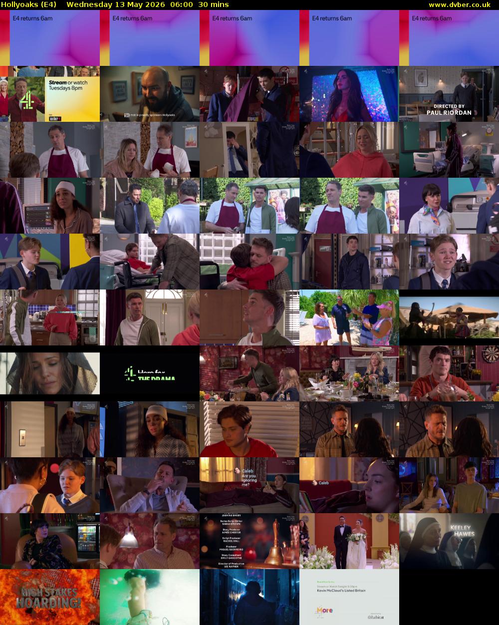 Hollyoaks (E4) Wednesday 13 May 2026 06:00 - 06:30