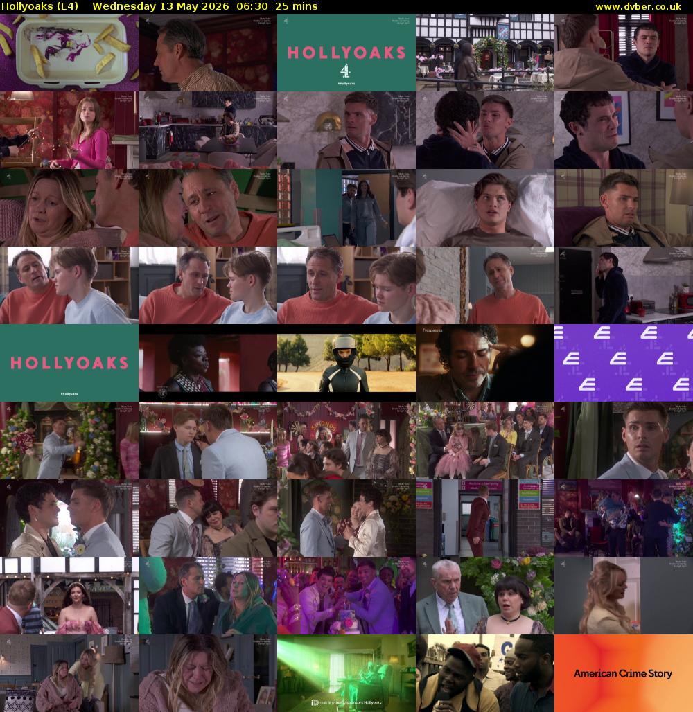 Hollyoaks (E4) Wednesday 13 May 2026 06:30 - 06:55
