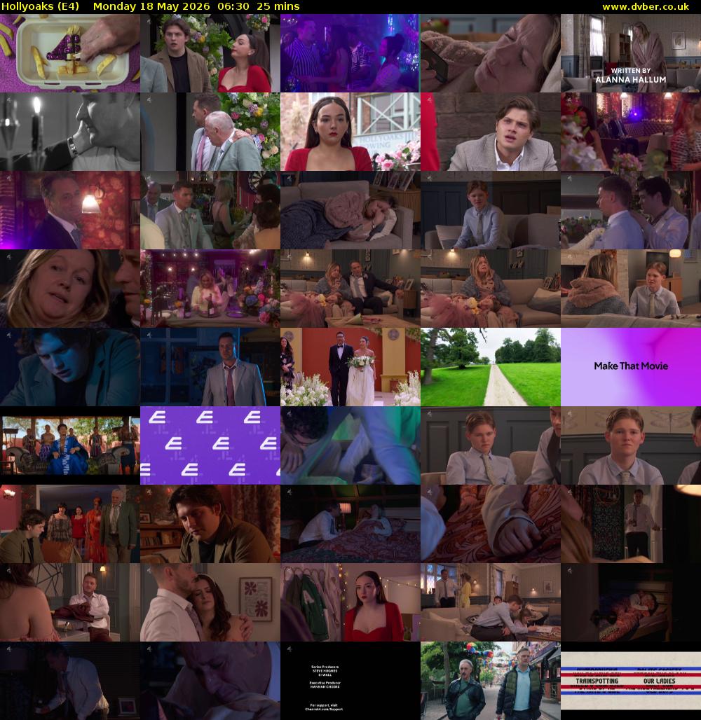 Hollyoaks (E4) Monday 18 May 2026 06:30 - 06:55
