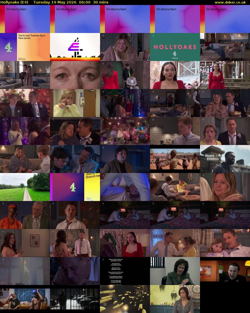 Hollyoaks (E4) Tuesday 19 May 2026 06:00 - 06:30