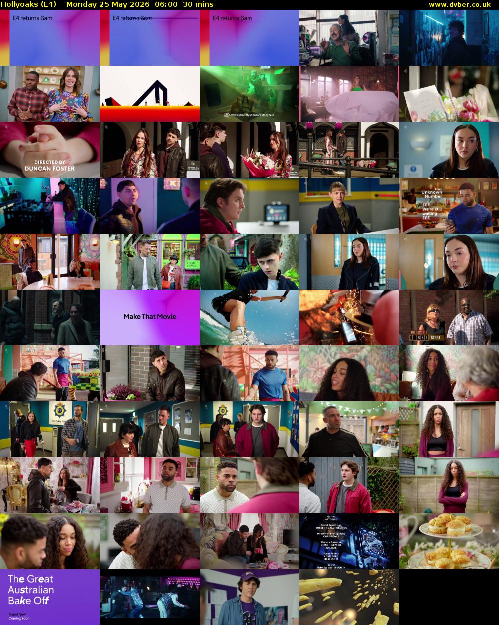 Hollyoaks (E4) Monday 25 May 2026 06:00 - 06:30