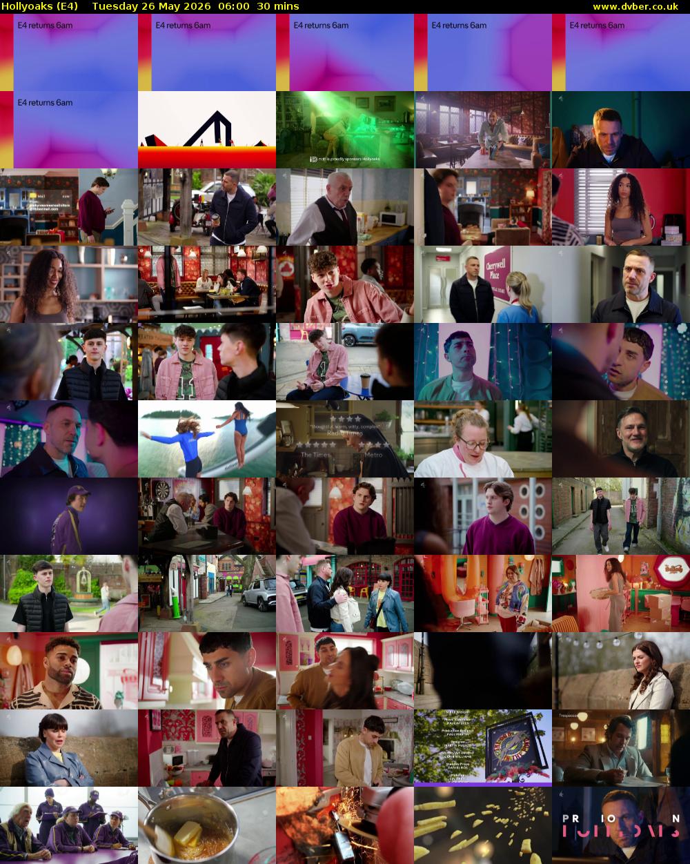 Hollyoaks (E4) Tuesday 26 May 2026 06:00 - 06:30