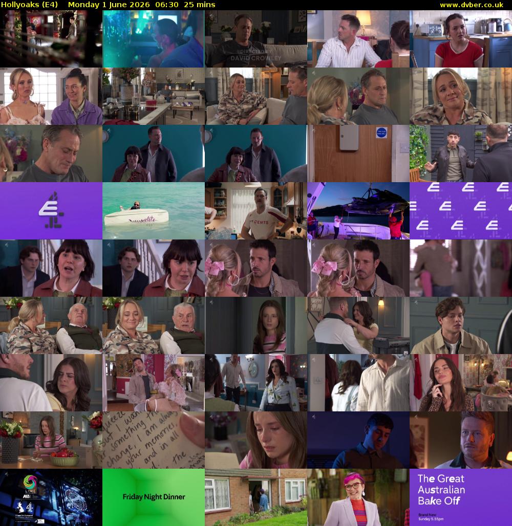 Hollyoaks (E4) Monday 1 June 2026 06:30 - 06:55