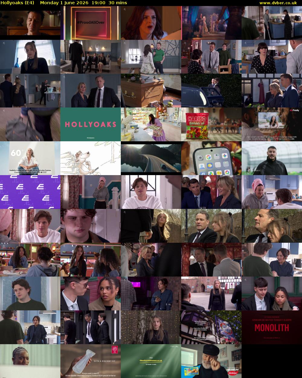 Hollyoaks (E4) Monday 1 June 2026 19:00 - 19:30