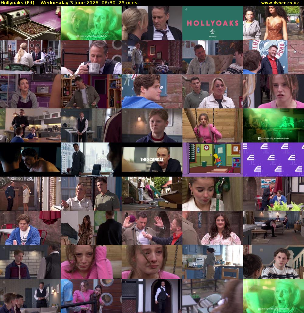 Hollyoaks (E4) Wednesday 3 June 2026 06:30 - 06:55