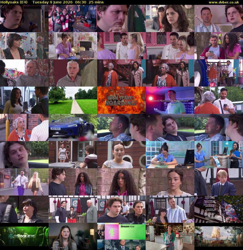 Hollyoaks (E4) Tuesday 9 June 2026 06:30 - 06:55