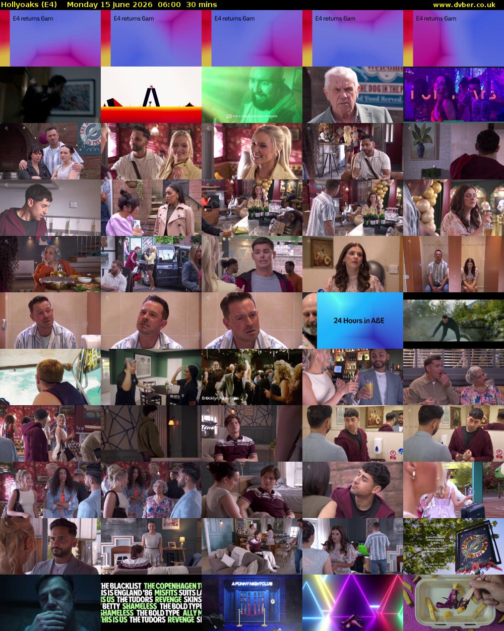 Hollyoaks (E4) Monday 15 June 2026 06:00 - 06:30