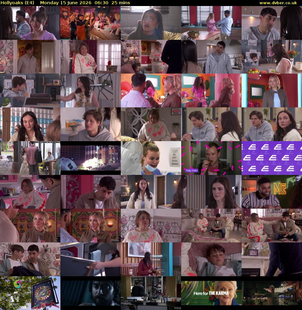 Hollyoaks (E4) Monday 15 June 2026 06:30 - 06:55