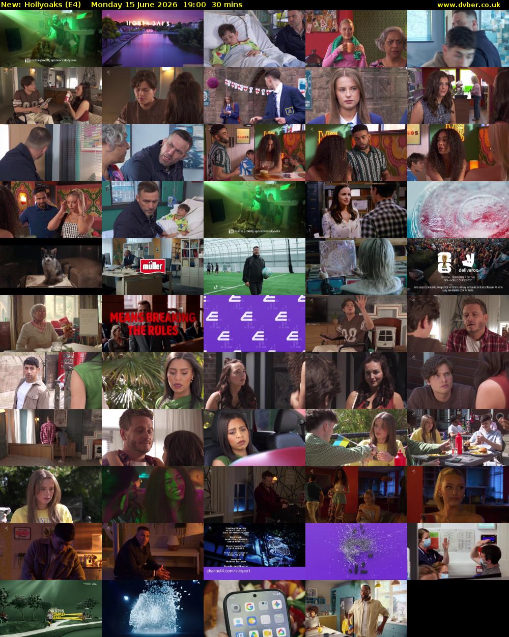 Hollyoaks (E4) Monday 15 June 2026 19:00 - 19:30