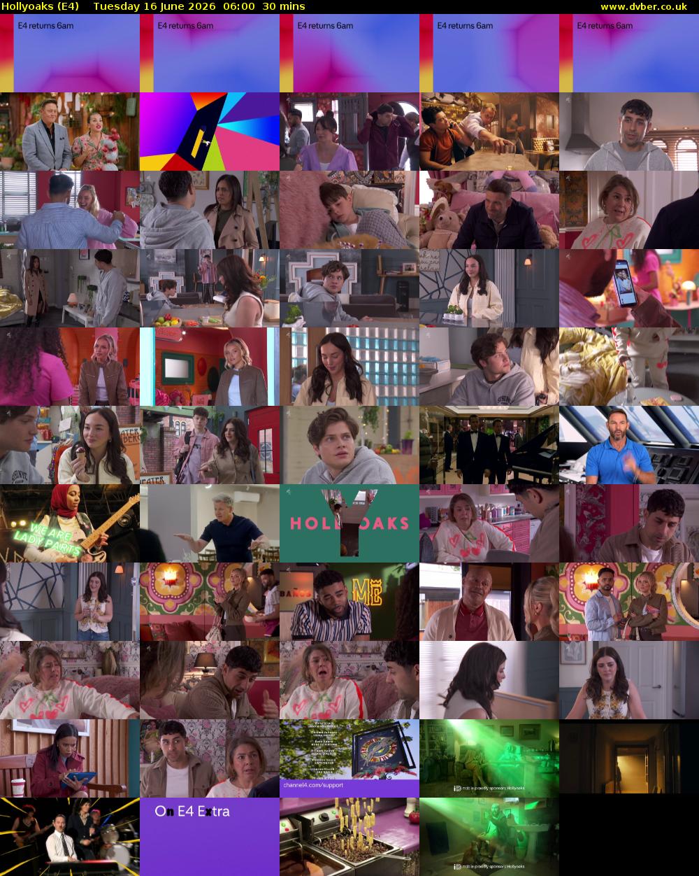 Hollyoaks (E4) Tuesday 16 June 2026 06:00 - 06:30