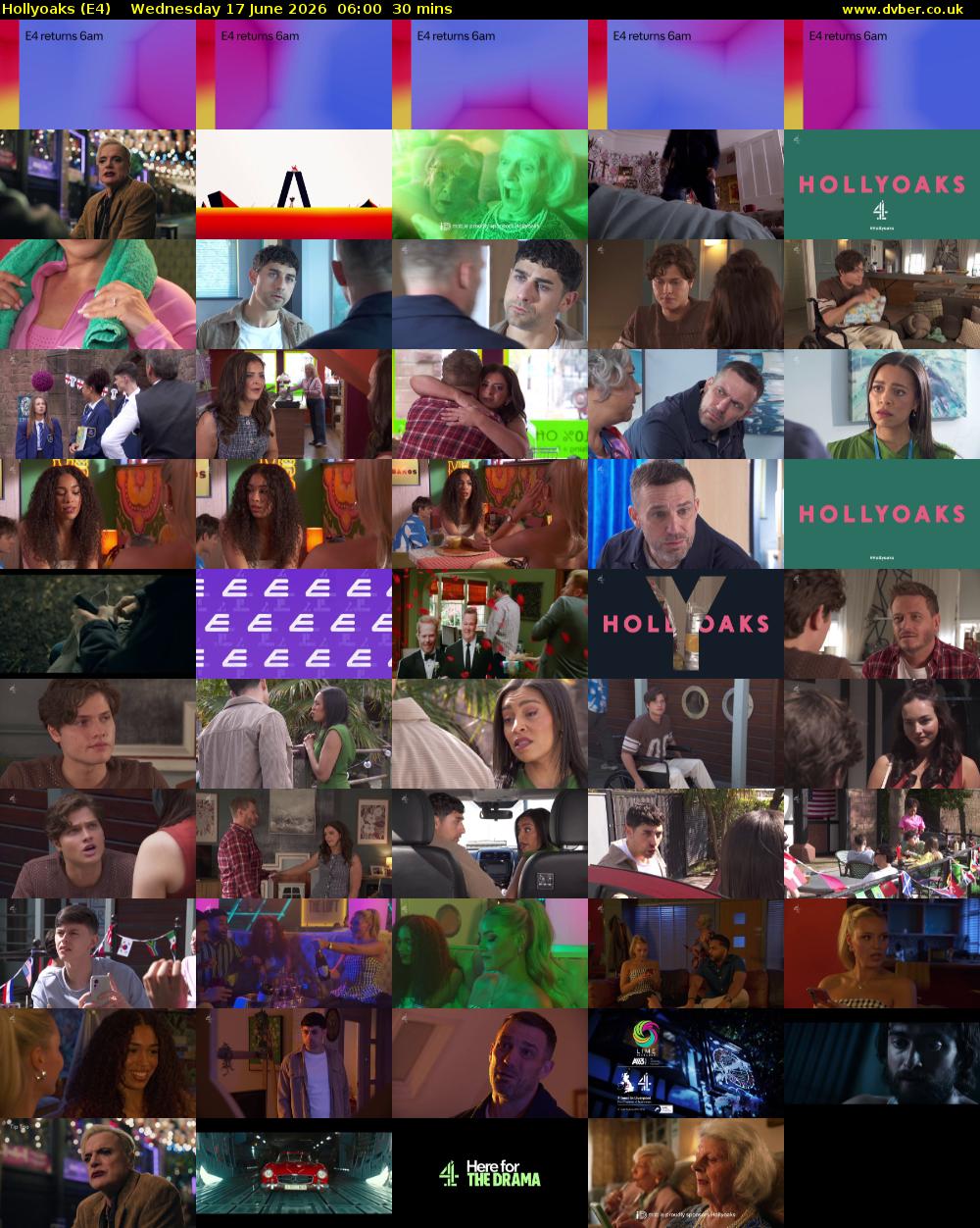 Hollyoaks (E4) Wednesday 17 June 2026 06:00 - 06:30