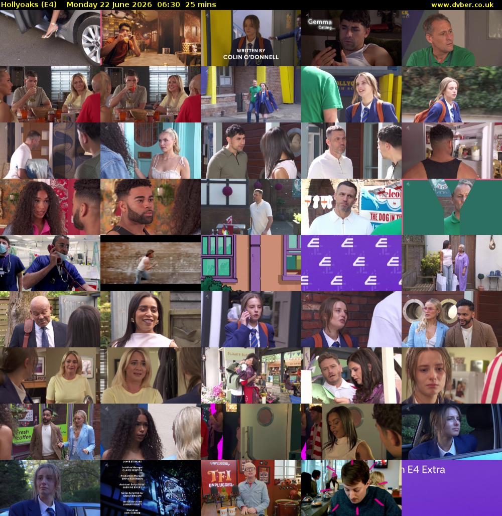 Hollyoaks (E4) Monday 22 June 2026 06:30 - 06:55