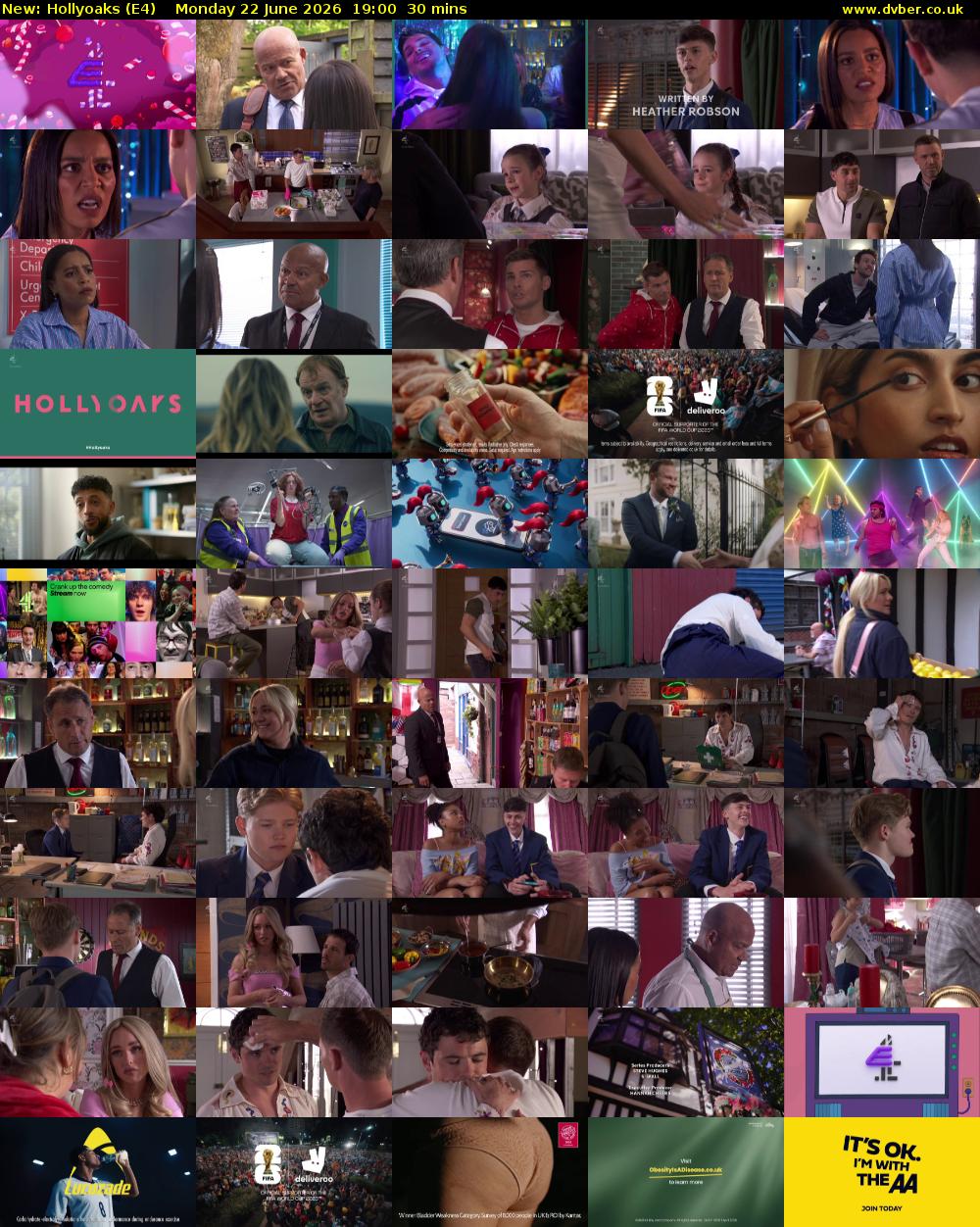 Hollyoaks (E4) Monday 22 June 2026 19:00 - 19:30