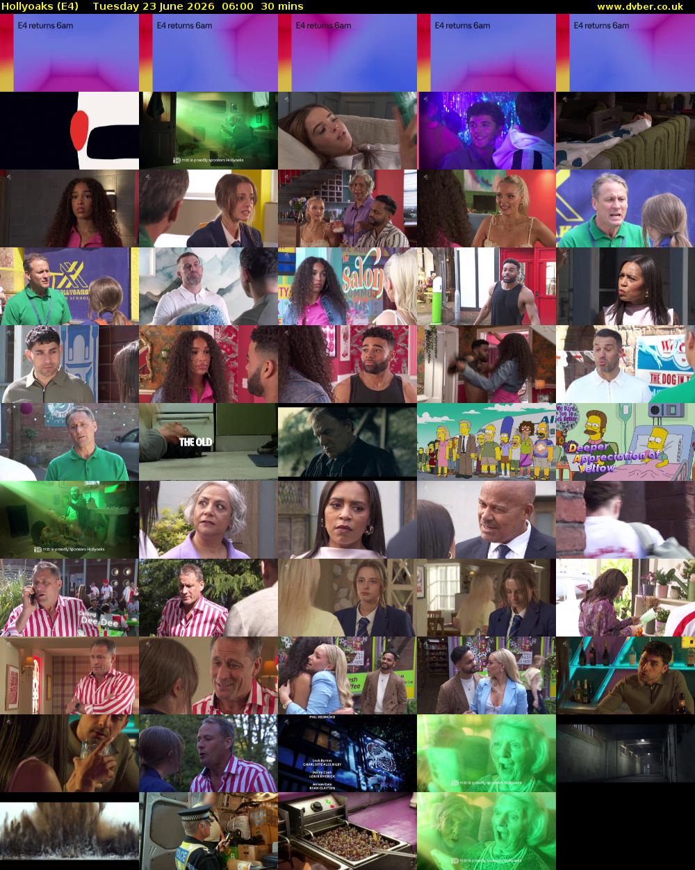 Hollyoaks (E4) Tuesday 23 June 2026 06:00 - 06:30
