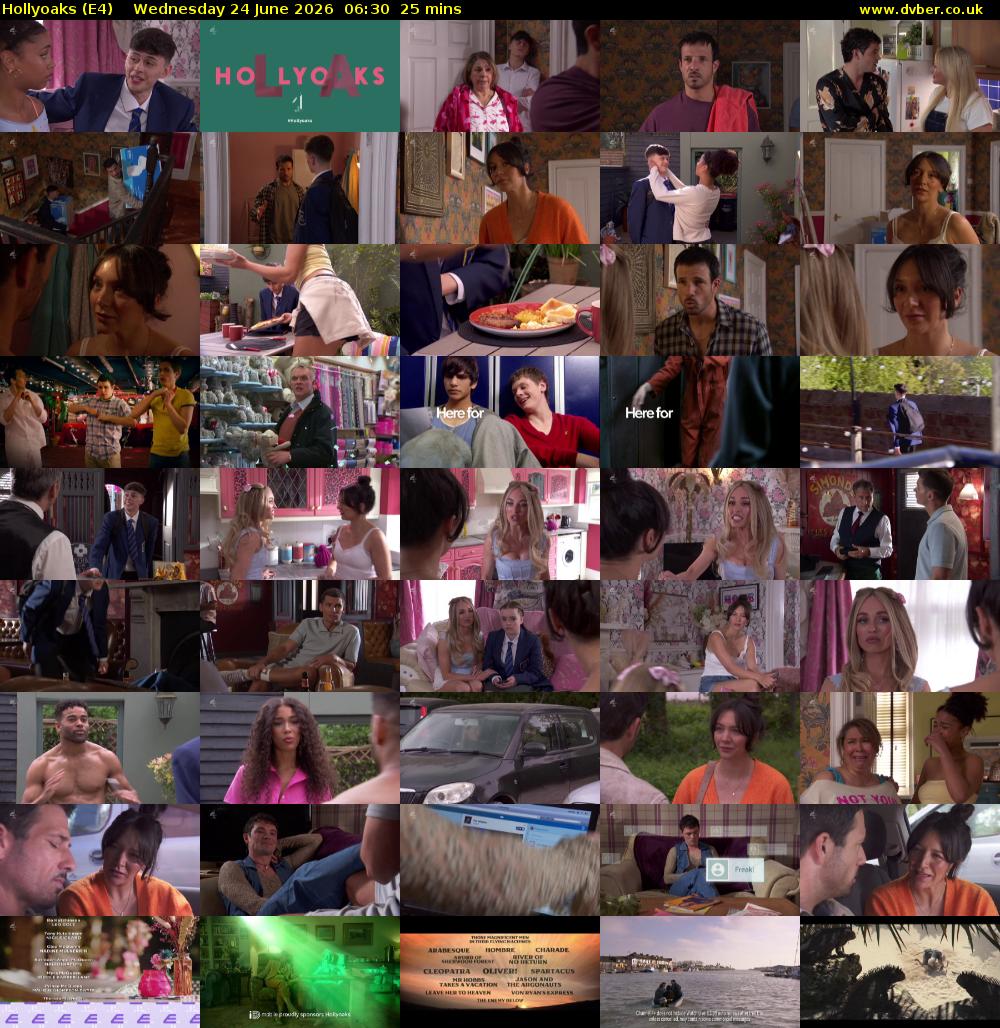 Hollyoaks (E4) Wednesday 24 June 2026 06:30 - 06:55