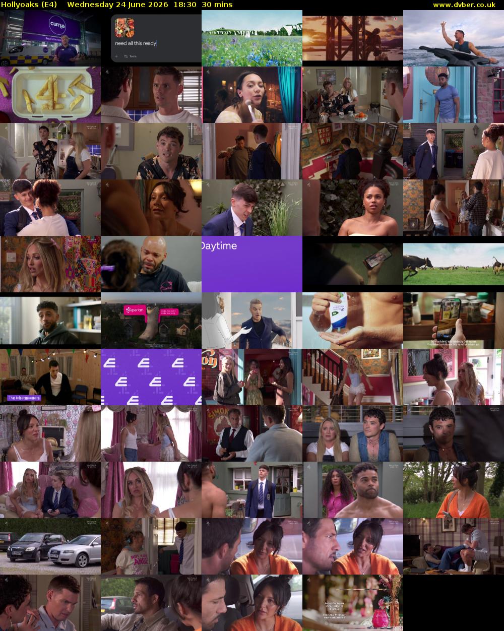 Hollyoaks (E4) Wednesday 24 June 2026 18:30 - 19:00