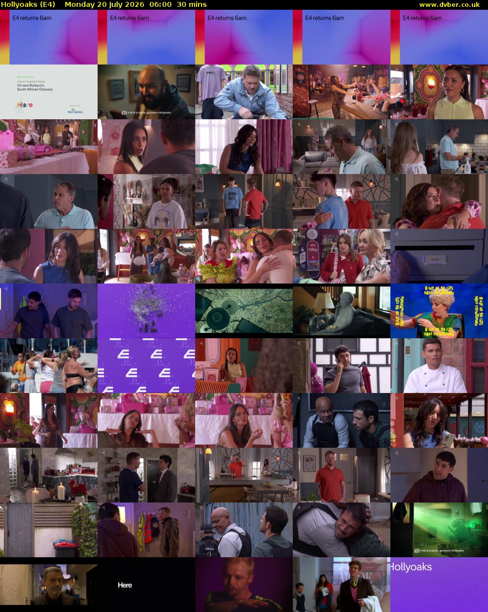 Hollyoaks (E4) Monday 20 July 2026 06:00 - 06:30