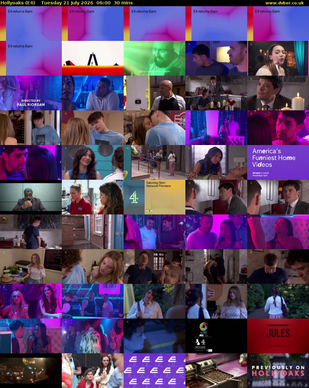 Hollyoaks (E4) Tuesday 21 July 2026 06:00 - 06:30