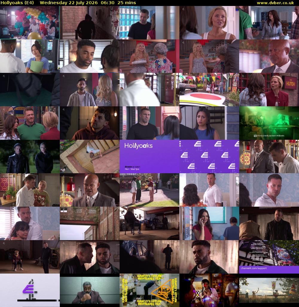 Hollyoaks (E4) Wednesday 22 July 2026 06:30 - 06:55