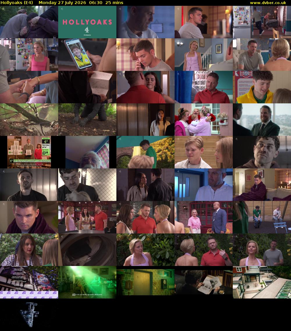 Hollyoaks (E4) Monday 27 July 2026 06:30 - 06:55