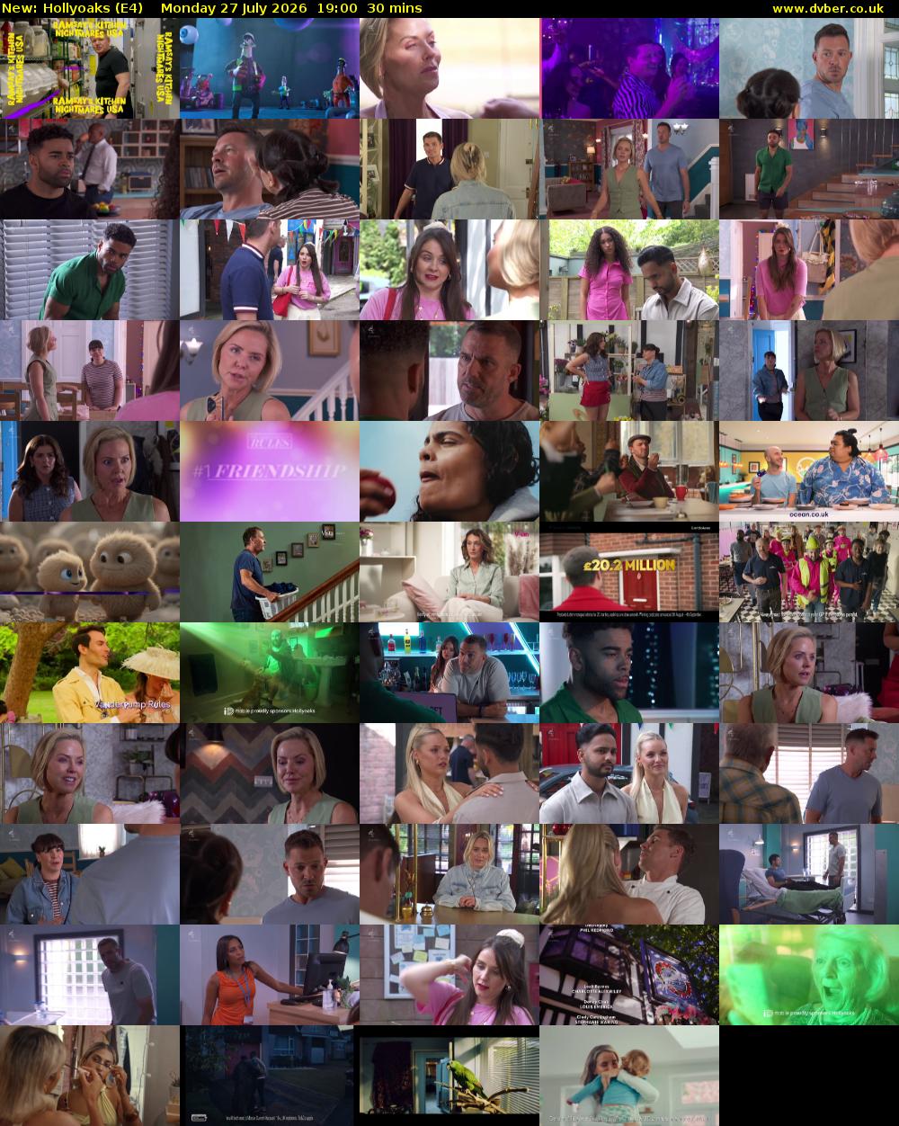 Hollyoaks (E4) Monday 27 July 2026 19:00 - 19:30