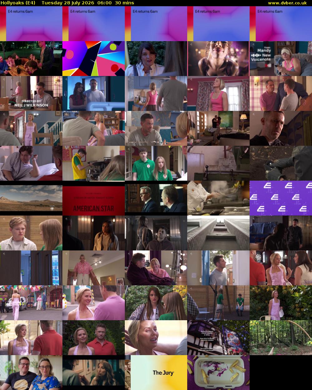 Hollyoaks (E4) Tuesday 28 July 2026 06:00 - 06:30
