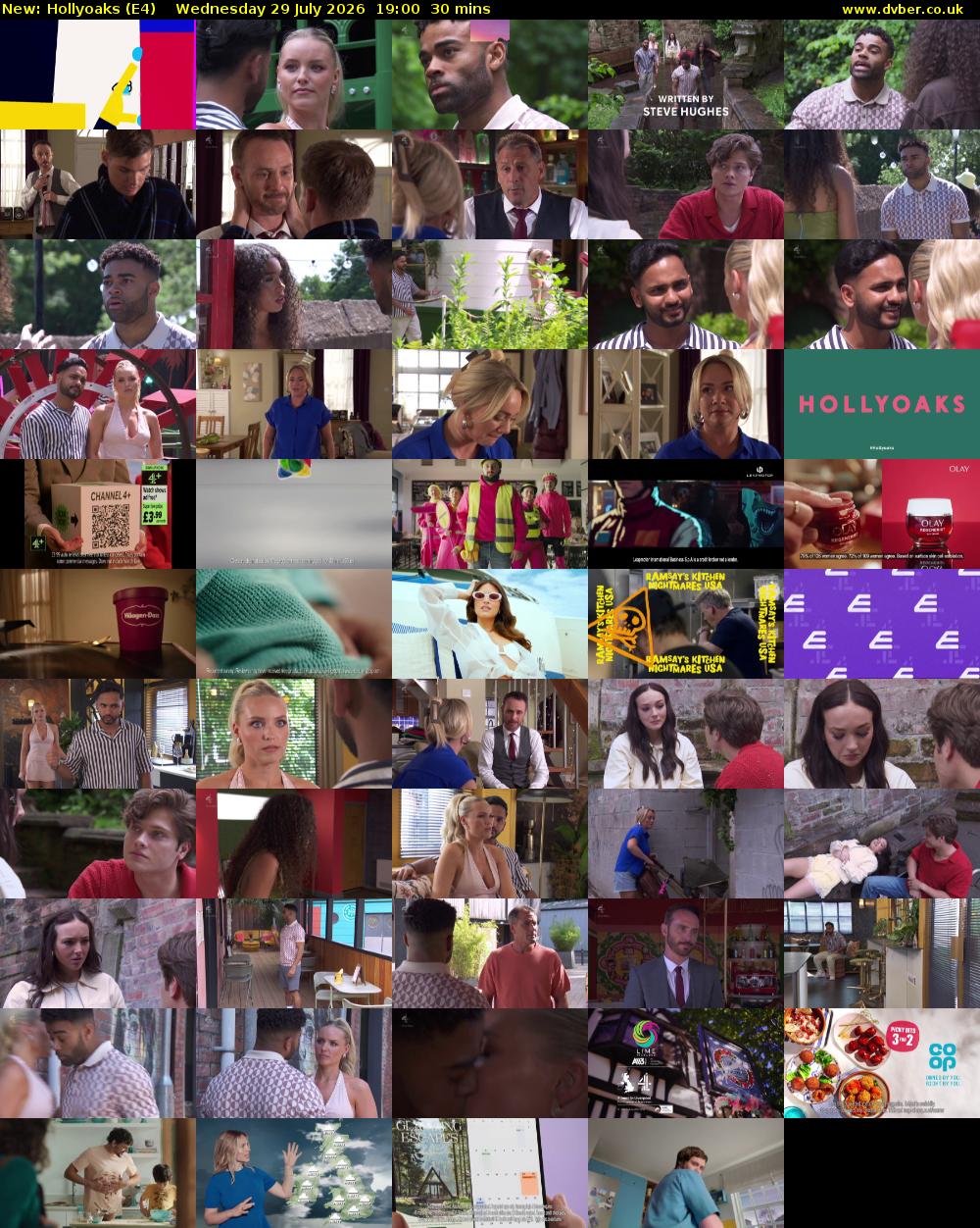 Hollyoaks (E4) Wednesday 29 July 2026 19:00 - 19:30